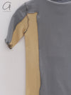 BASERANGE Ruffled Ribbed Cotton T-shirt BAS-TTO3-RB-SP25-HDJLMJH Bowknot Blue/Hen Yellow TTO3-RB-000